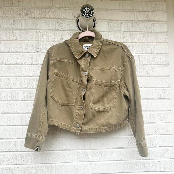 Zara Cropped Utility Jacket - Picture 1 of 3